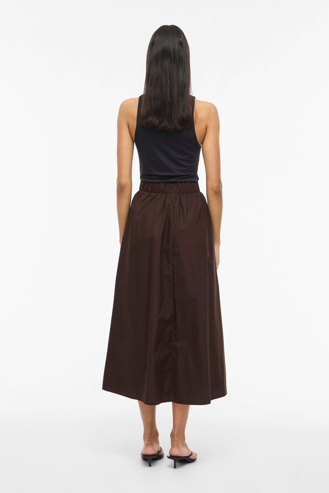 Visophie midi nederdel – Coffee Bean